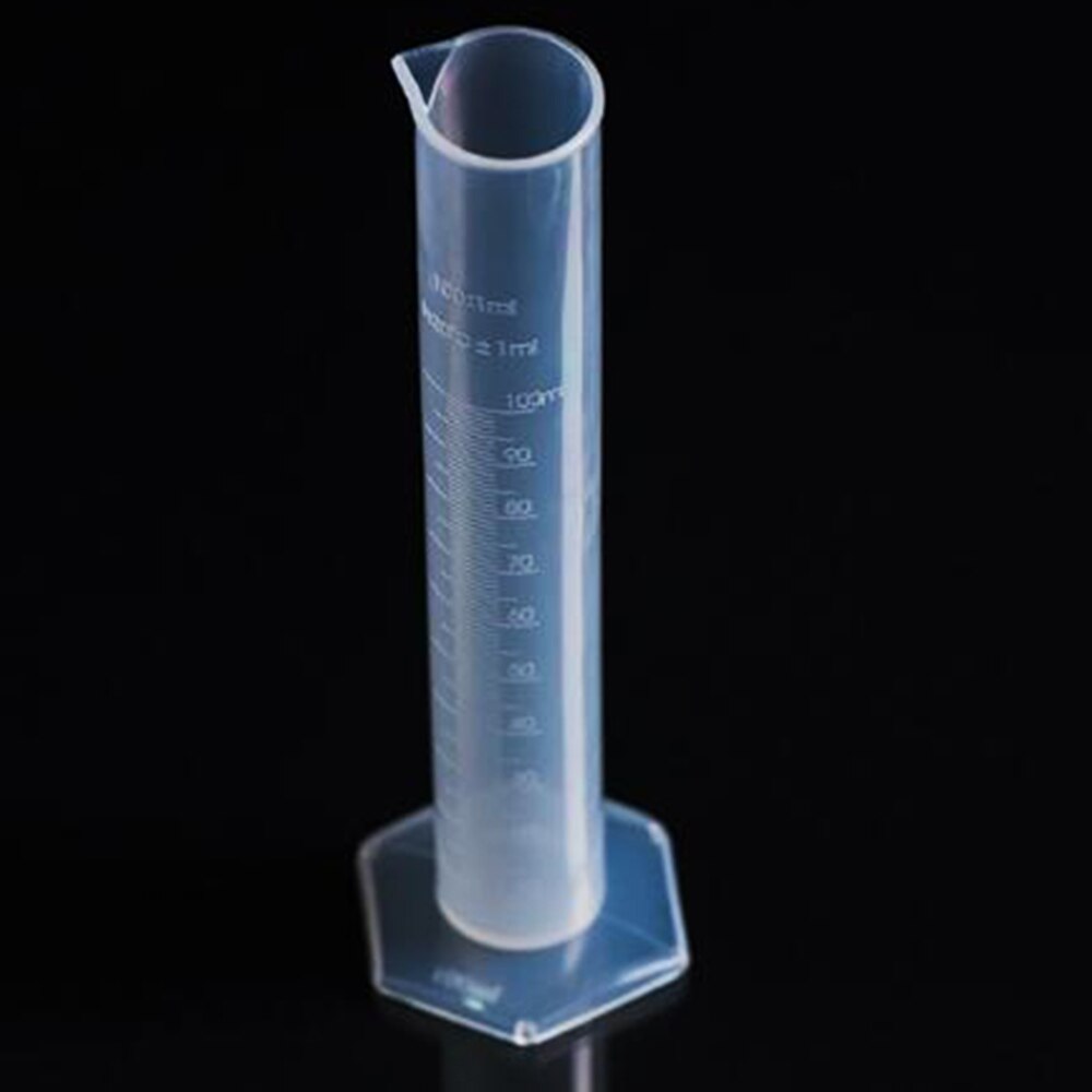 Edullinen 100ml muovinen mittasylinteri mittasylinterit laboratoriotarvikkeita varten kemian laboratoriovälineet koulun laboratoriotarvikkeet