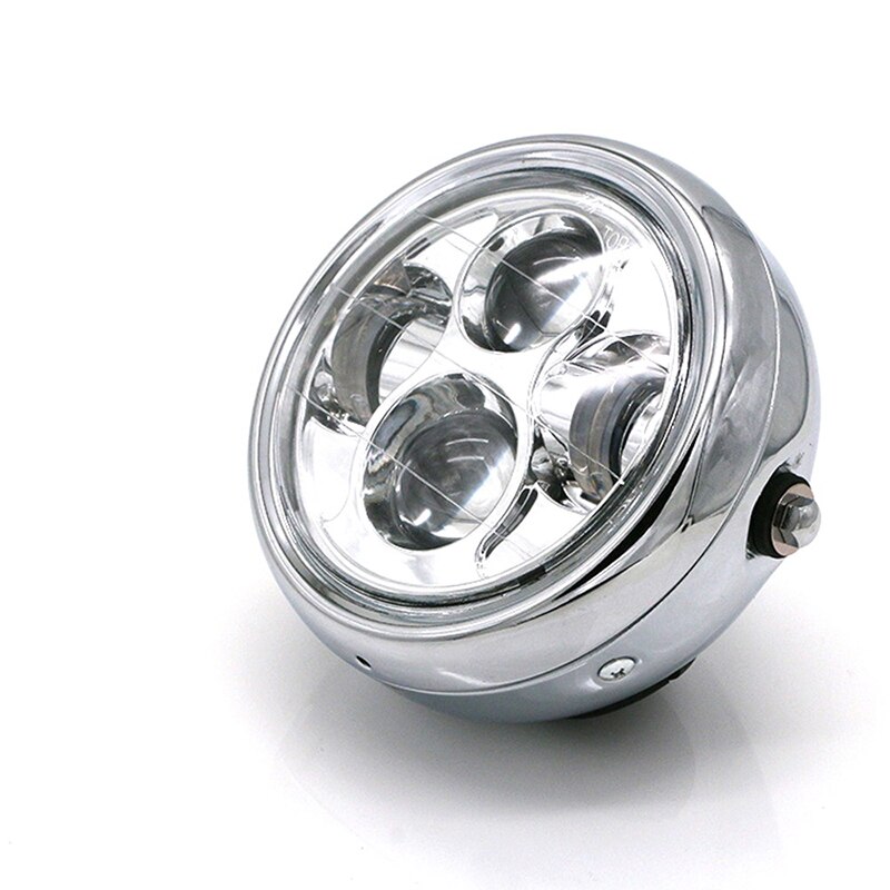 Universele Led Motorcycle Koplamp CG125 Motor Lampen 12V Ronde Moto Spotlight Koplamp Koplampen Voor Harley Wit Drl: Default Title