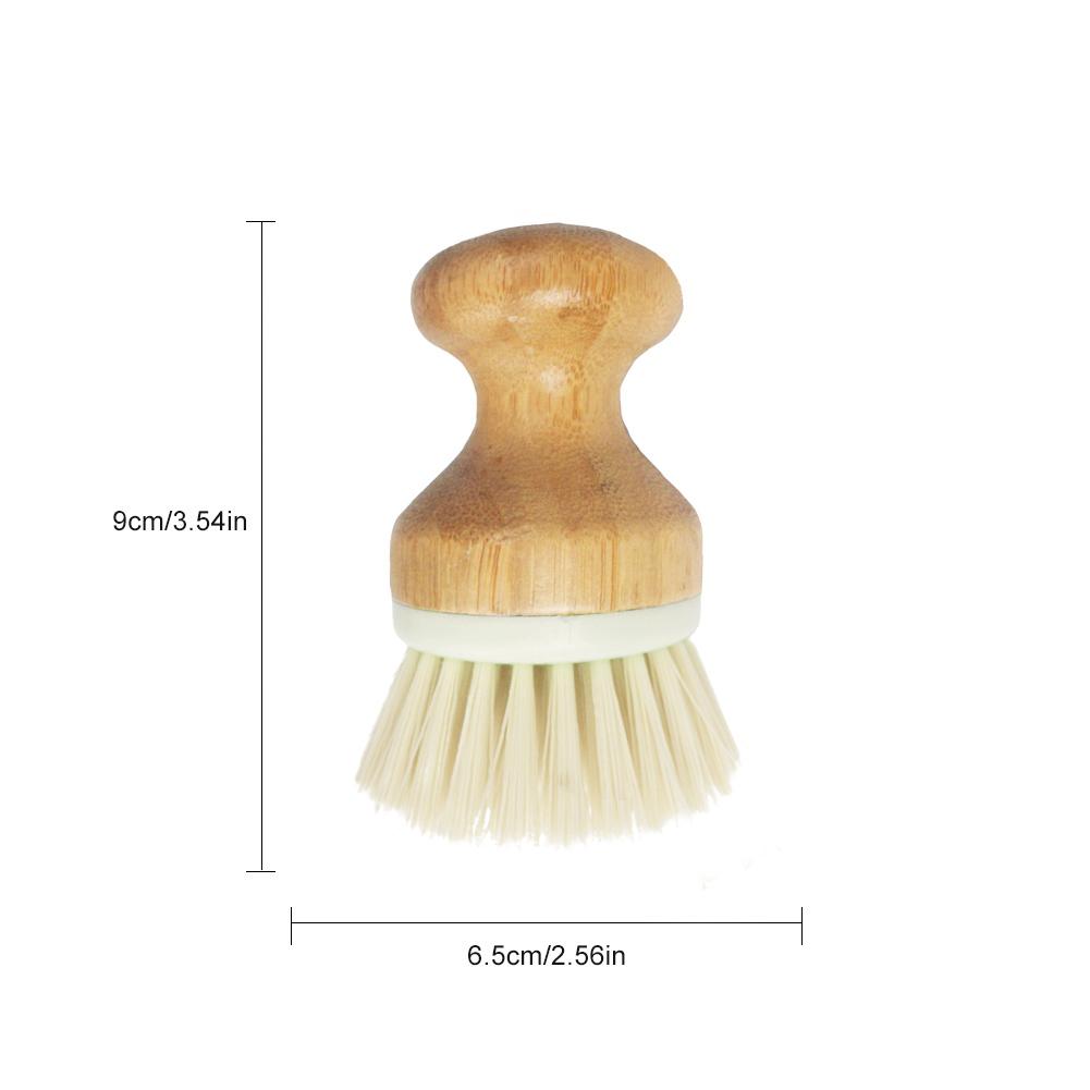 Cleaning Brush Pot Dish Bowl Brush Kitchen Cleaning Brush With Natural Bamboo Handle