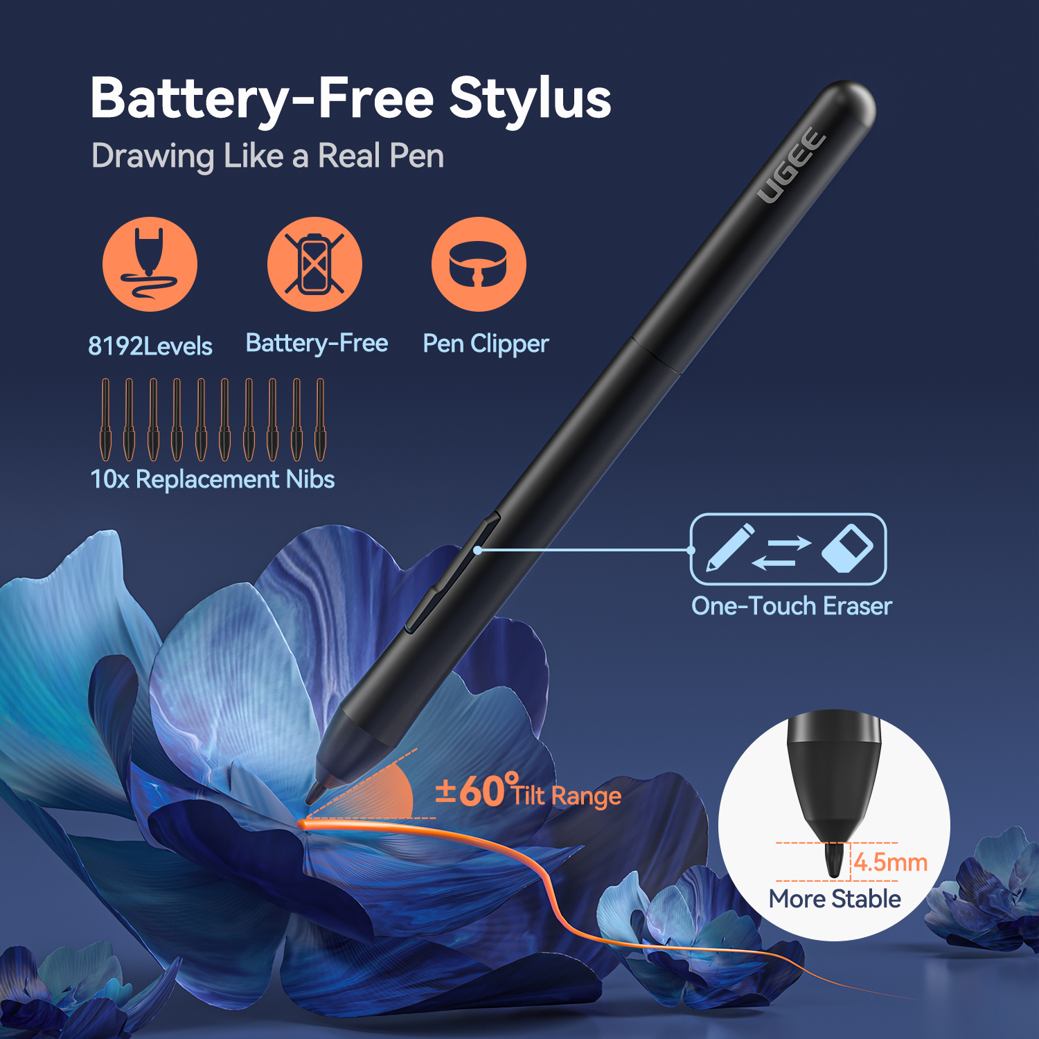Ugee  s640 ritplatta 6 -tums ritplattor digital penna skrivplatta ritbräda 8192 stylus för android windows mac laptop
