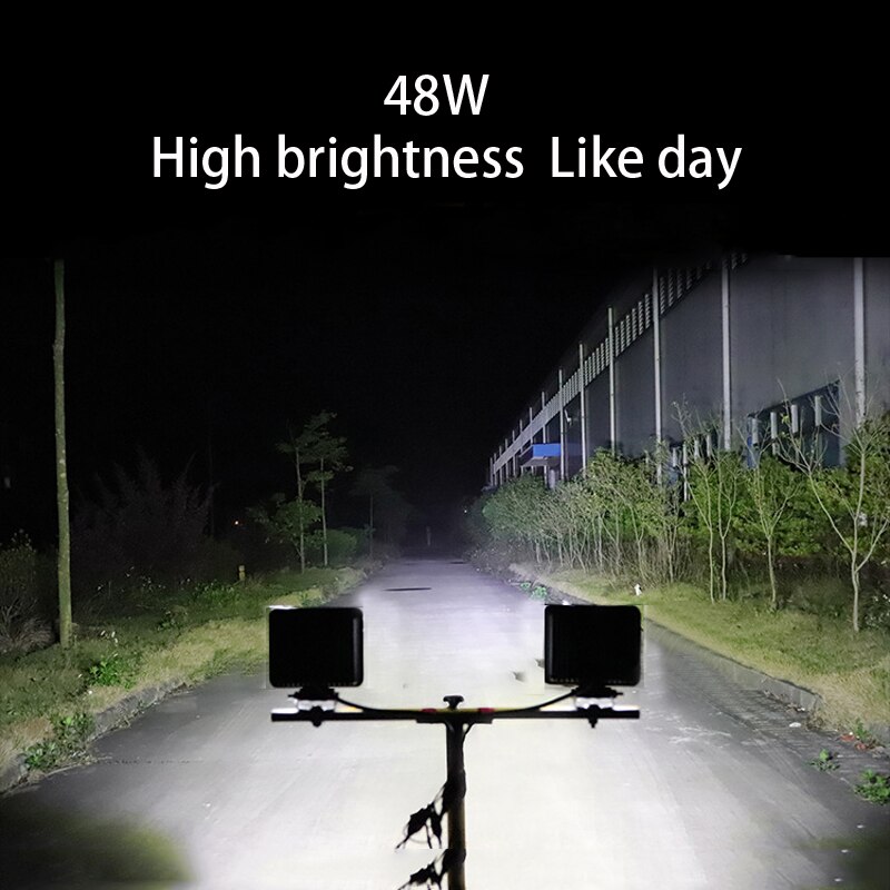Led arbejdslys spotlight 12v led lys 4*48w bar til lastbil offroad lastbil 48w engineering køretøj søgelys bil forlygte