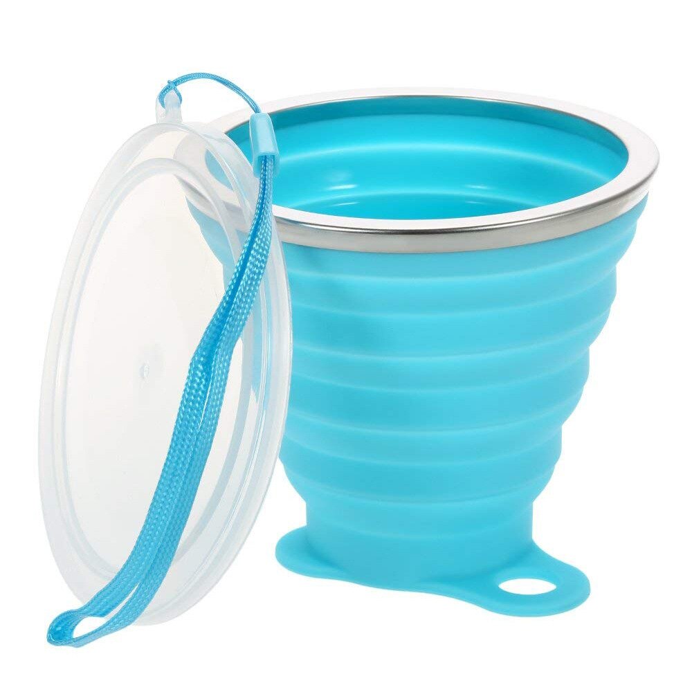 Opvouwbare bekers 270ml bpa-vrije waterbekers van voedingskwaliteit, reisbeker van siliconen, intrekbaar, gekleurd en draagbaar, voor buitengebruik, koffiebeker