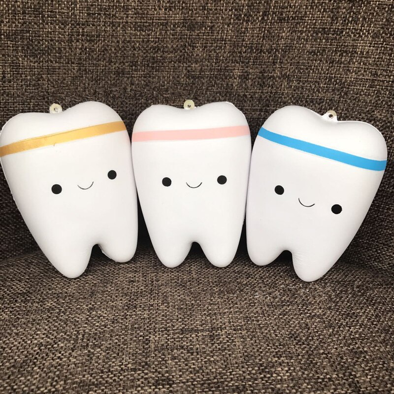 Cute Cartoon Tooth Pendant Squish Squishies Slow Rising Toothpaste Soft Squeeze Cute Stretchy Toys For Children