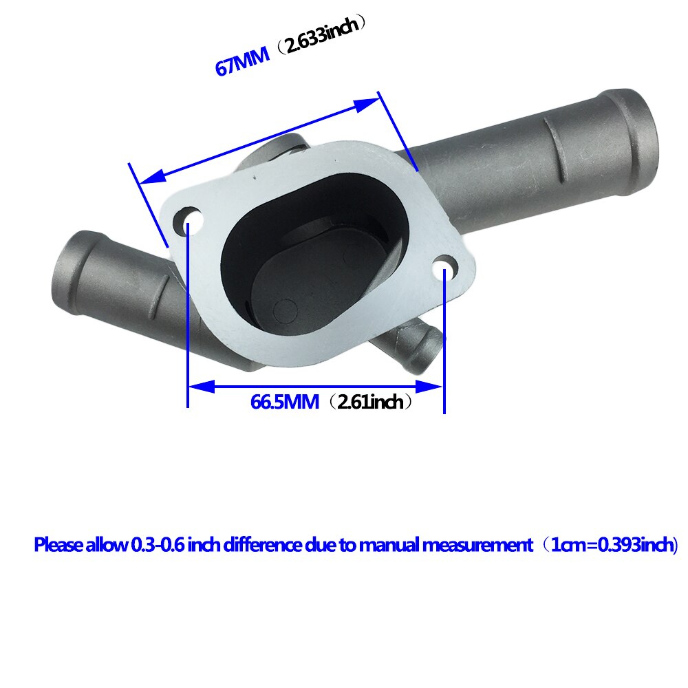 Aluminium Alloy Thermostat Housing Coolant Hose Flange Radiator for VW Golf Jetta 2.0 L4 99-06 06A 121 133D 06A121133D 06A12