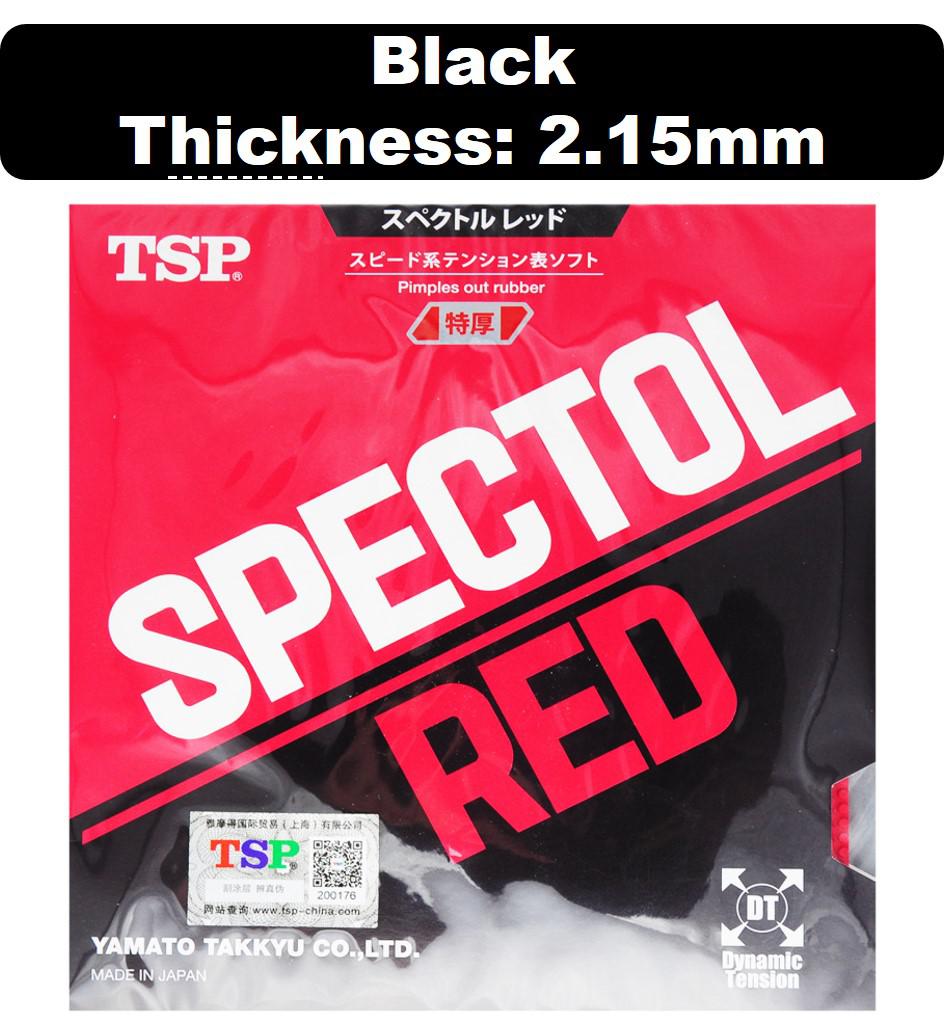 Tsp Spectol rojo/azul crudo de goma para mesas tenis goma Pips Out con esponja de Ping Pong ataque rápido: 20092 black 2.15