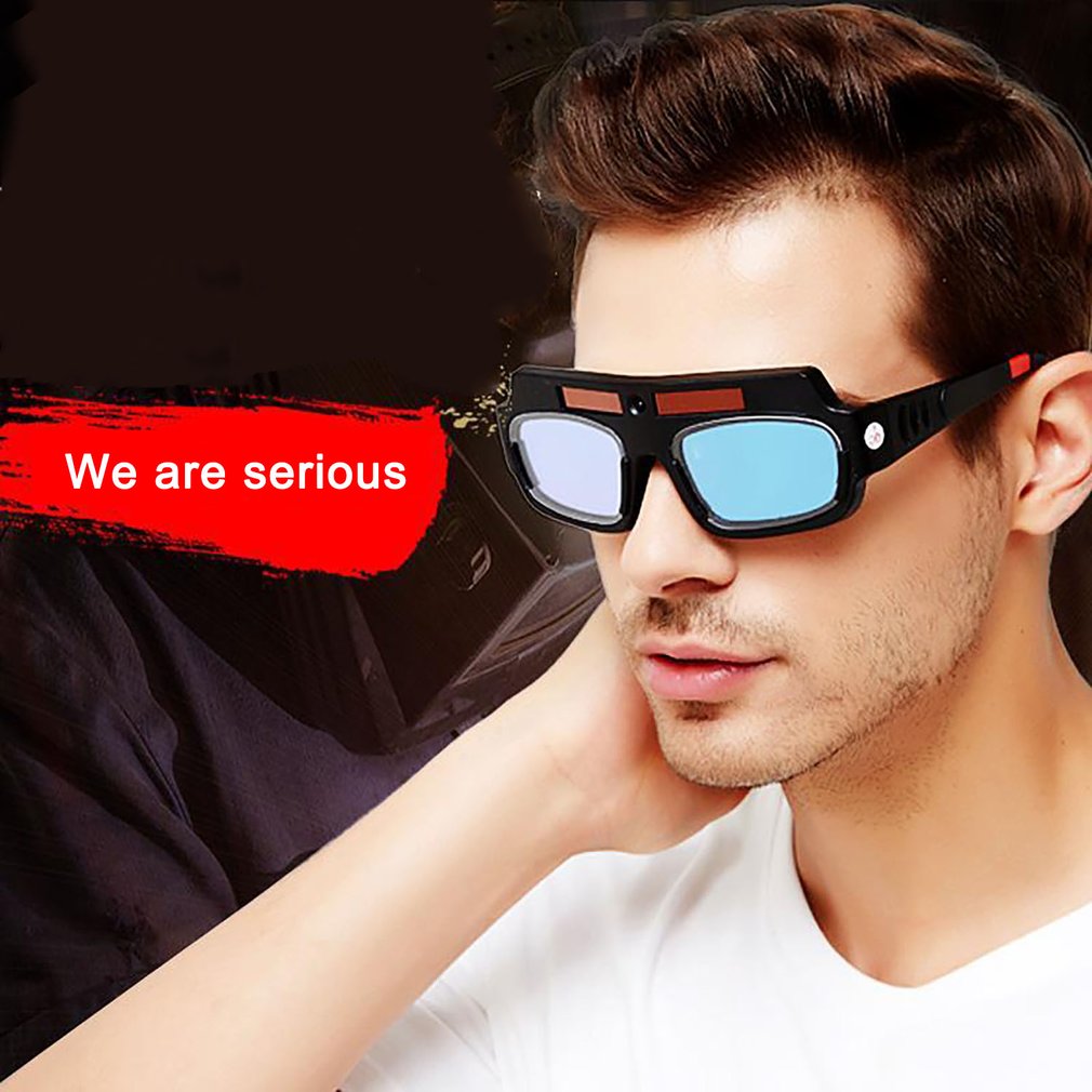 Solar Automatic Dual Frequency Dimming Welding Glasses Anti-Glare Goggles Argon Arc Welding Glasses Split Lens