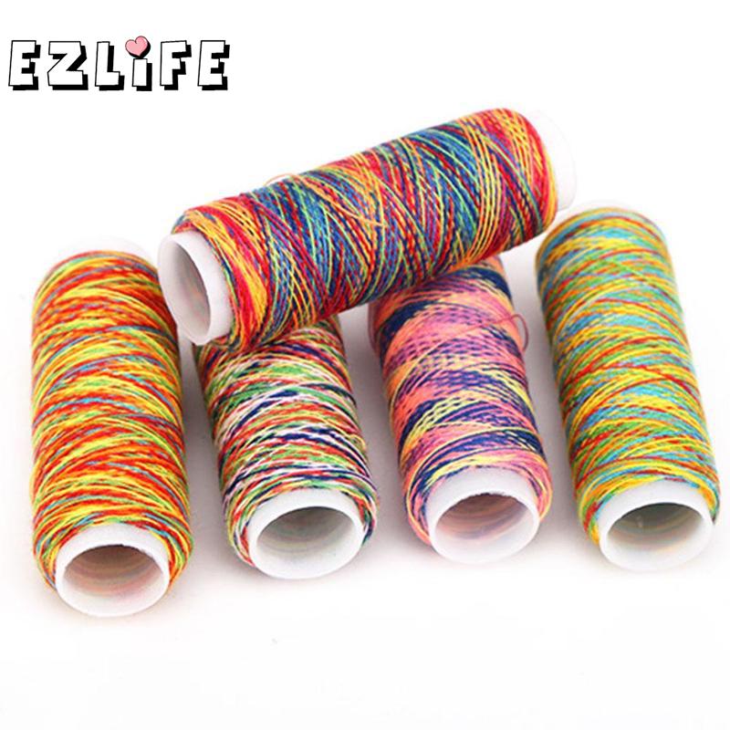 1Pcs Gradient Line Sewing Machine Line Rainbow Color Hand Embroidery Sewing Thread Quilting Thread Sewing O4E6