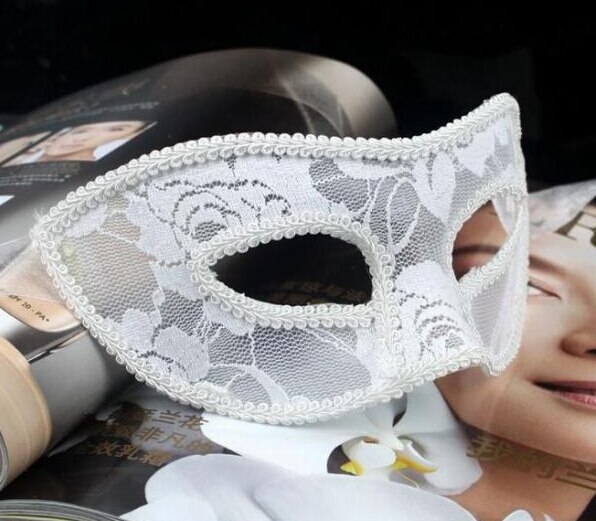 Máscara de ojo de encaje sexi para mujer negra roja y blanca, máscaras de para mascarada, máscaras de Halloween, máscaras de disfraces venecianas: C