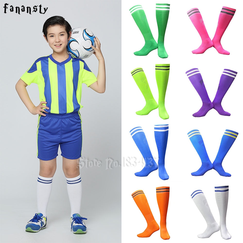 Soccer Socks Boys Girls Knee-High Football Socks Sports Kids Top Antiskid Breathable 1 pairs durable soft same size