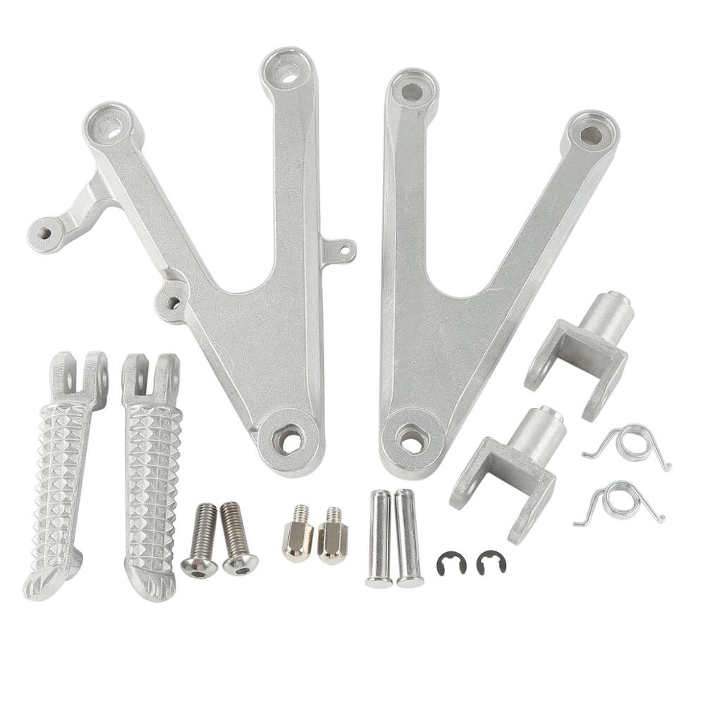 Motorfiets Aluminium Front Voetsteunen Footrest Beugels Voor Yamaha Yzf R1 YZFR1 2002-2003 02 03: Silver