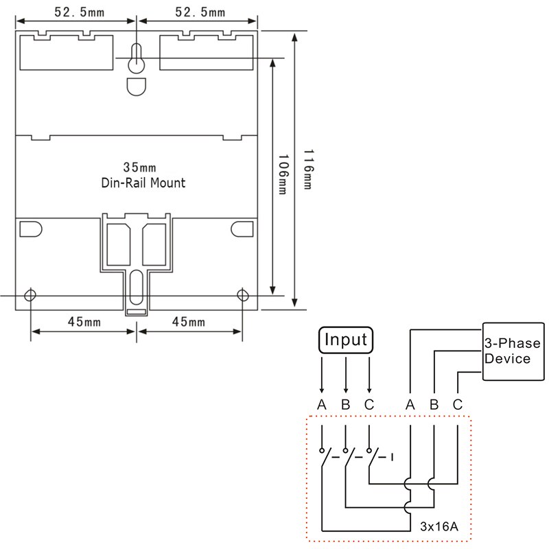 Drei phasen 380v 415v Timer programmierbare Schalter mit Hintergrundbeleuchtung