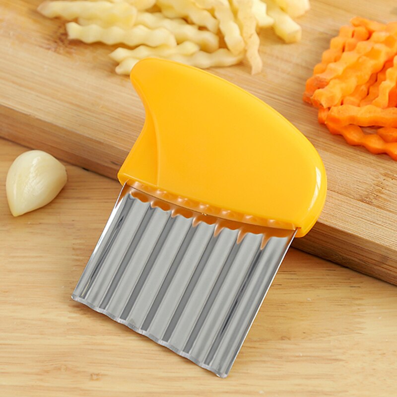 Aardappel Golvend Cutter Rvs Aardappel Slicer Franse Fry Cutter Mes Groente Cutter Shredder Snijden Gereedschap Keuken Gadgets