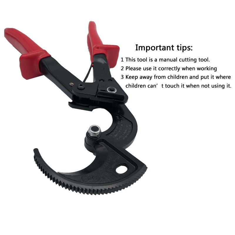 Hs-325a Ratchet Cable Cutter 240mm ² Quick Blade Wire Rope Cutting Hand Tool Maintenance Copper Aluminum Cable Pliers