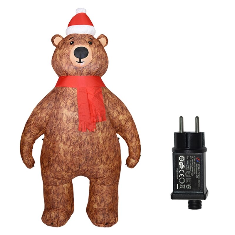 2.1m oppustelig bjørn model ledet luftblæser udendørs have legetøj jul fest ornament dekoration: 5 ac 902069- eu