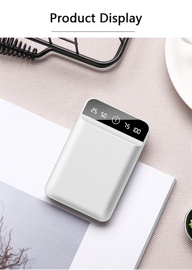 10000mAh Power Bank Portable Charger Mobile Charging Mini Powerbank USB External Battery For Xiaomi iPhone Phone 11 XR Poverbank