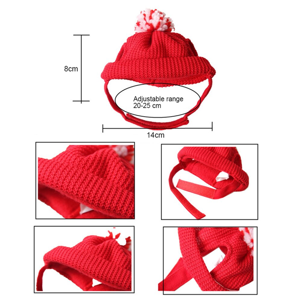 Gorro Gato de Navidad para perros y cachorros, gorro de Papá Noel para mascotas, suministros para perros, gatos, cachorros, vacaciones de Navidad, gatito, sombrero de lana perforado, decoración