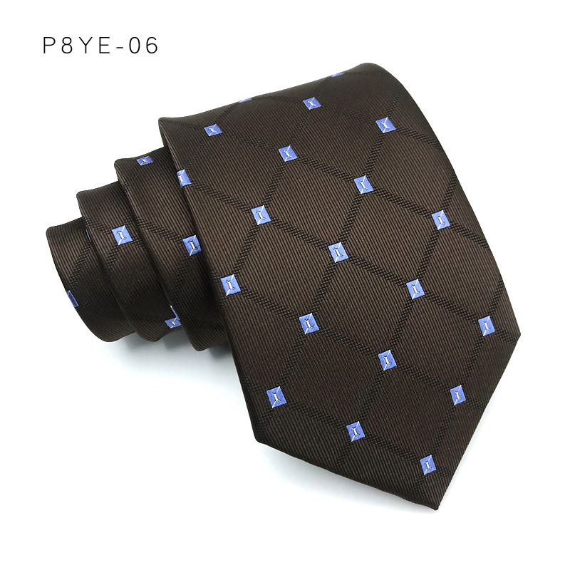 Corbata de lujo de 8CM para hombre, corbatas a rayas para hombre, novio, padrino de boda, corbata tejida de Jacquard, accesorios formales para de negocios: Rojo