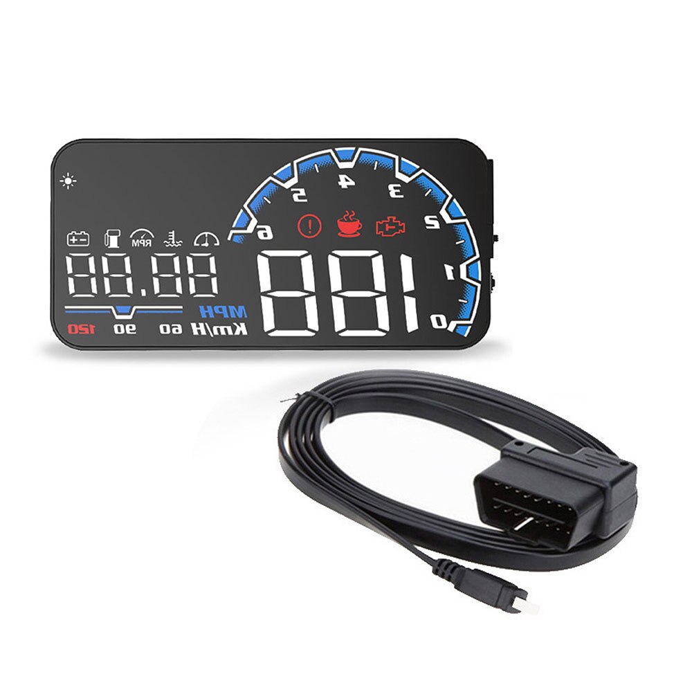 Digitale Auto Tacho 5 Zoll HUD OBD2 Auto Geschwindigkeit Windschutzscheibe Projektor Überdrehzahl Alarm Smart OBD2 EUOBD Universal