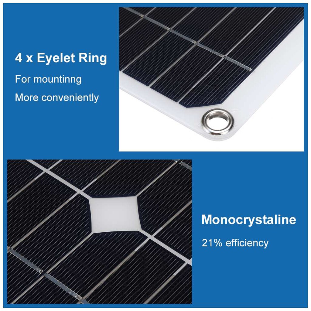 100W Monokristallijne Solar Starter Kit Batterij Laadregelaar Voor Huis Rv Boten Off Grid Toepassingen