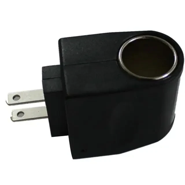 Ac-adapter med biluttak, billader, eu-plugg , 220v ac  to 12v dc, bruk for elektroniske bilenheter, bruk hjemme: Hvit