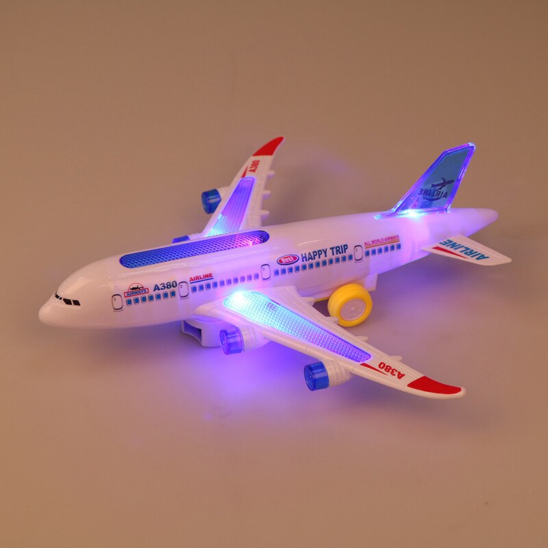 Airplane Toys Electric Airplane Moving Flashing Lights Sounds DIY Aircraft Kids Toy
