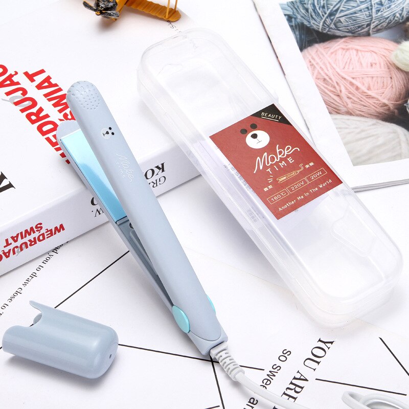 mini przenośna prostownica robić włosów wijący się pręty proste i wijący się podwójnego zastosowania prostownice robić włosów grzywka wewnątrz klamry: niebieski