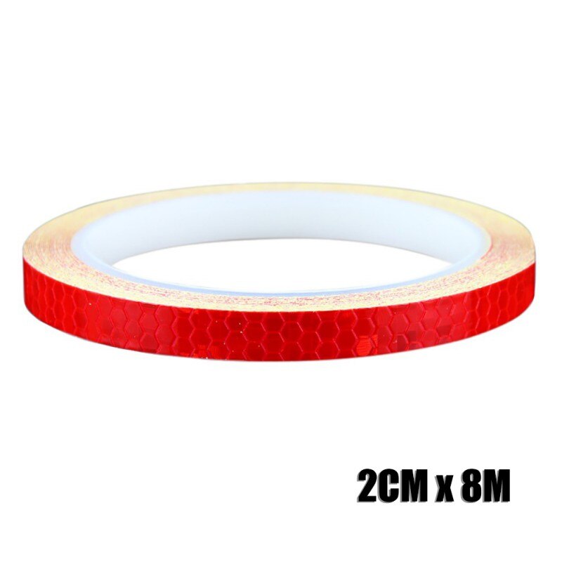 1cmx8m/2cmX8cm Bike Reflective Stickers Cycling Fluorescent Reflective Tape MTB Bicycle Safety Decor Luminous Body Sticker: B3