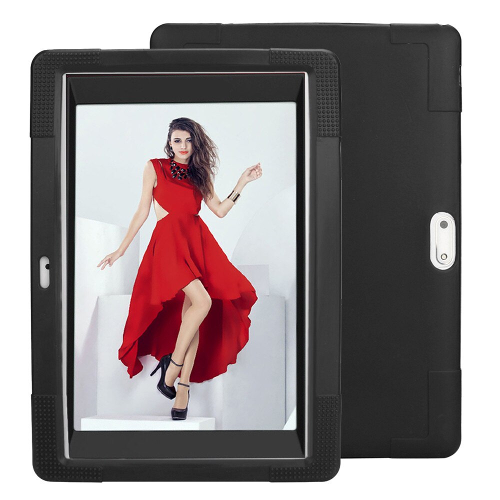 10'' 10.1'' Universal Tablet Case For 10 10.1 Inch Android Tablet PC Shockproof Case non-slip Silicone Cover Case PC Case 20J6: Black