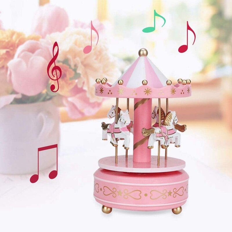 Music Box Merry Go Round Music Box Room Decorations Rotatable Wind Up Music Box Best for Boys Girls