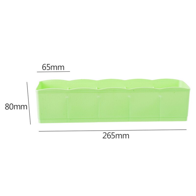 Storage Box 5 Grids Multi-function Storage Basket Wardrobe For Tie Bra Socks Underwear Plastic Container Makeup Organizer: Green