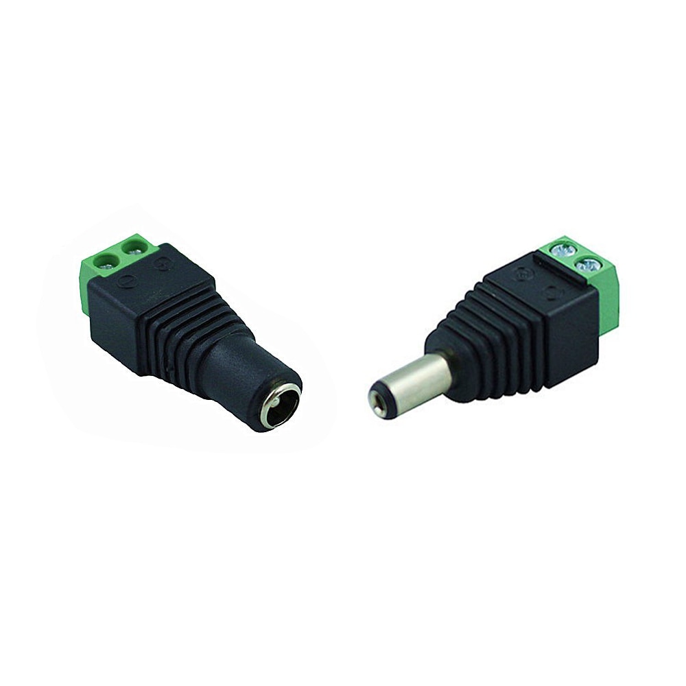 Smart Electronics Male Female 5.5 x 2.1mm DC Power 12V 24V Jack Adapter Connector Plug CCTV Camera