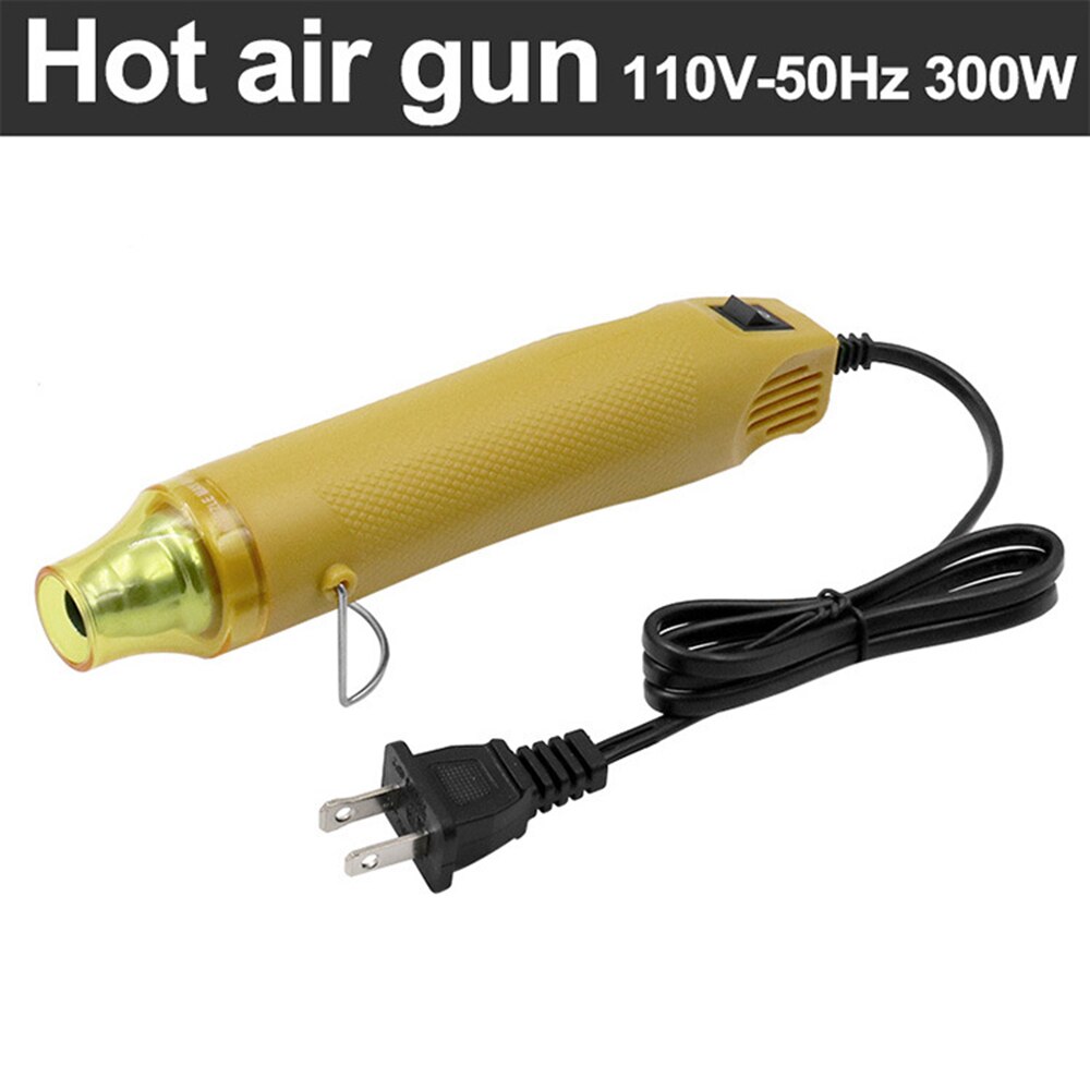 110v 220v diy met behulp van luchtverwarmer, heteluchtpistool, elektrisch gereedschap, lucht 300w temperatuur eu-stekker/vs-stekker/vk-stekker: Geel-ons