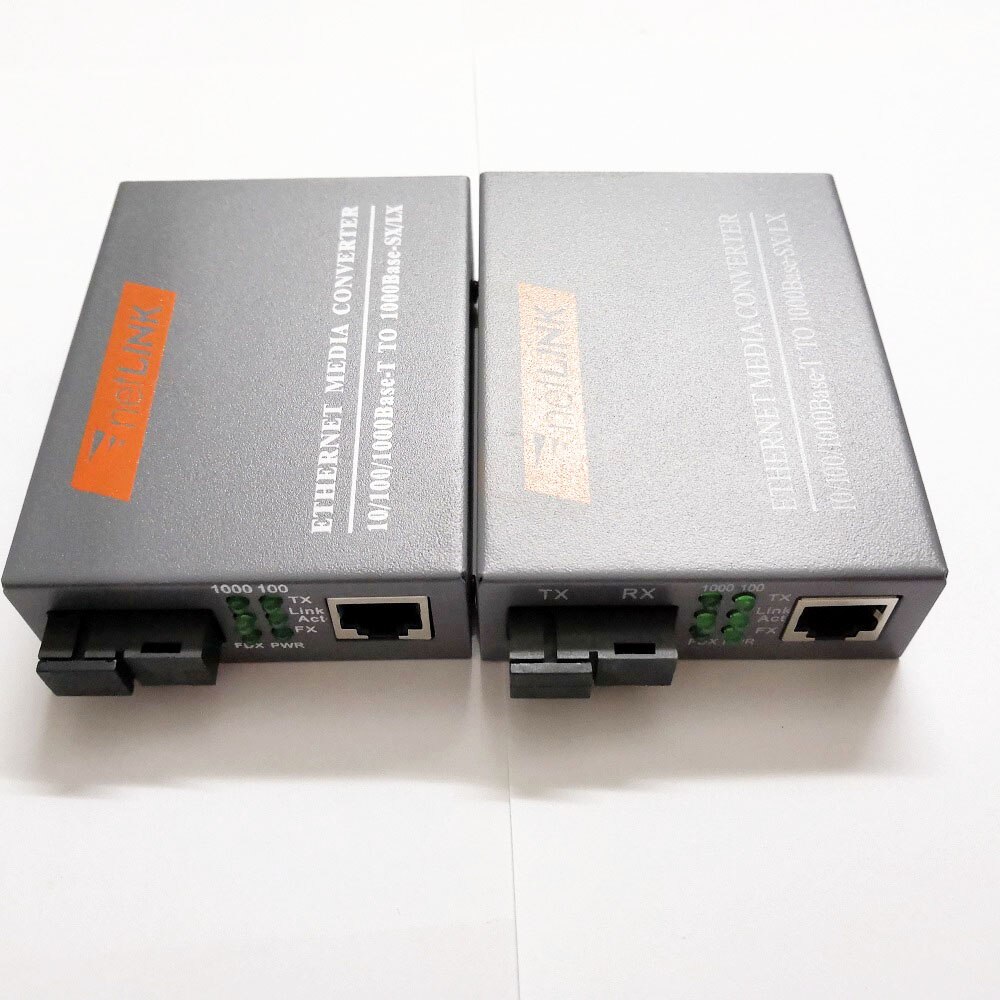 1 paar HTB-GS-03 A/B Netlink Optische Fiber Media Converter Gigabit Ethernet 1000 Mbps Single Mode Enkele Vezel SC poort