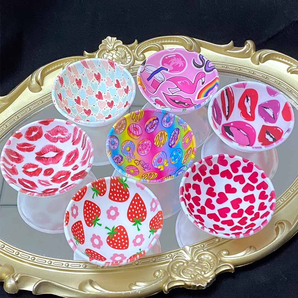 10 pçs tigelas de silicone rosa 67mm tigela de morango recipiente doméstico cabaça multi-cor acessórios para fumar presente feminino
