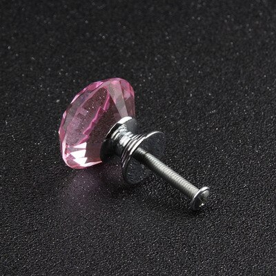 30 Mm Diamond Shape Crystal Glass Knoppen Kast Trekt Lade Knoppen Keukenkast Handvatten Handvat Hardware: Roze
