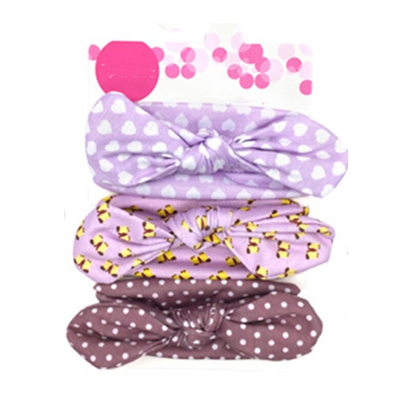 Bandeau élastique large à nœud extensible pour bébés filles, 3 pièces/ensemble, accessoires de coiffure, Turban: 9