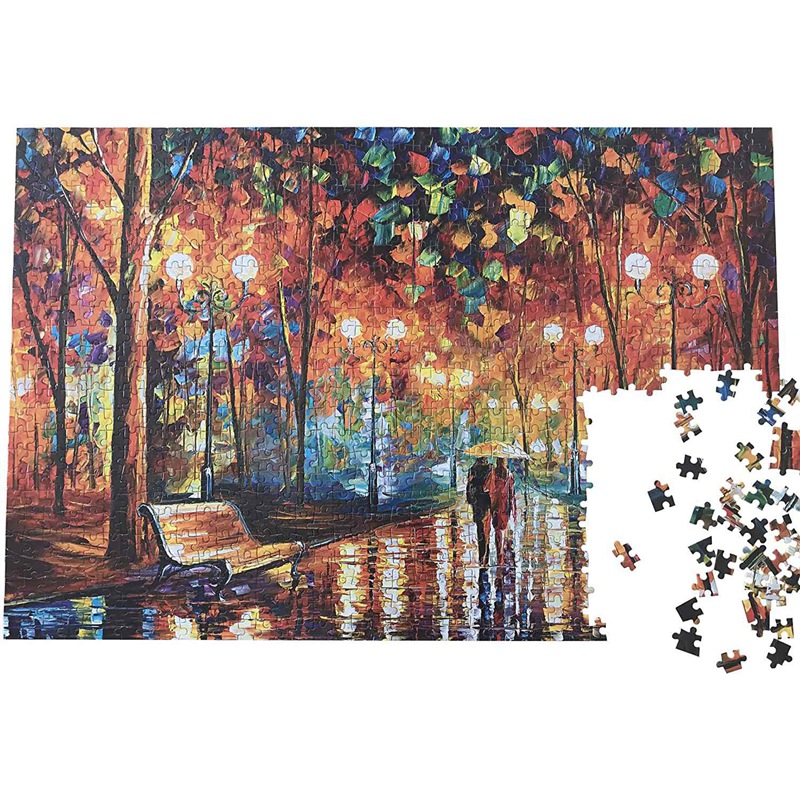 1000 Pcs Jigsaw Puzzles Intellectual Game Walking In The Rain Night With 1000Pcs Jigsaw Landscape Animal Universe Puzzle