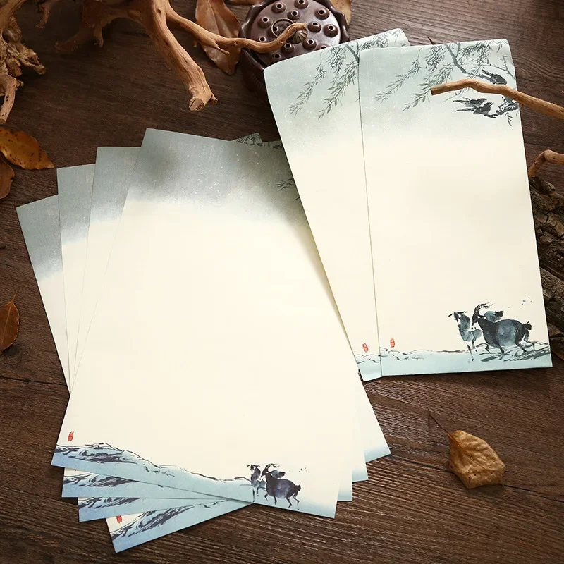 2/6 Stuks Vintage Enveloppen Met Letter Pads Ansichtkaart Bruiloft Uitnodiging Kaart Brief Papieren Omslag Kantoorbenodigdheden: Rood