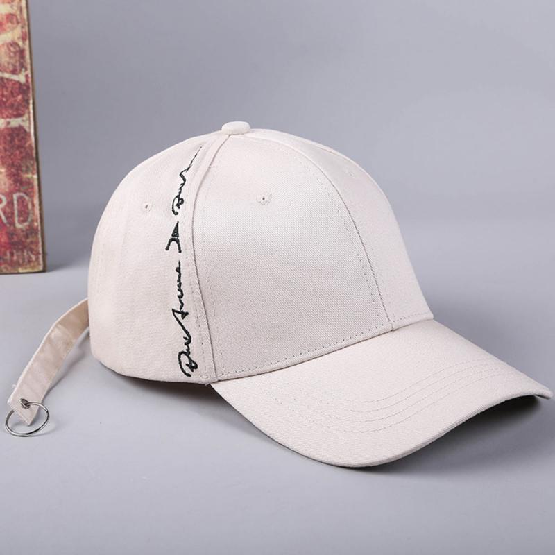 Korean Alphabet Baseball Cap Version of the Side Embroidered Cycling Hat Long Belt Ponytail Cap Curved Dome Hat