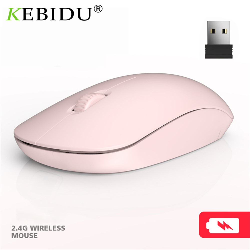 Kebidu USB 2.4G Wireless Optical Mouse Cute Color Computer Mice Ergonomic PC Office Mouse For Kid Girl