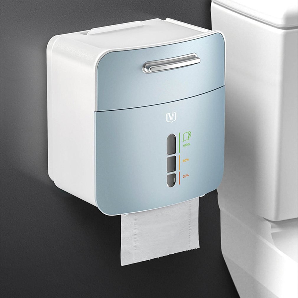 Toilet Paper Holder Waterproof Wall Mount For Toilet Paper Tray Roll Paper Tube Storage Box Tissue Box Shelf