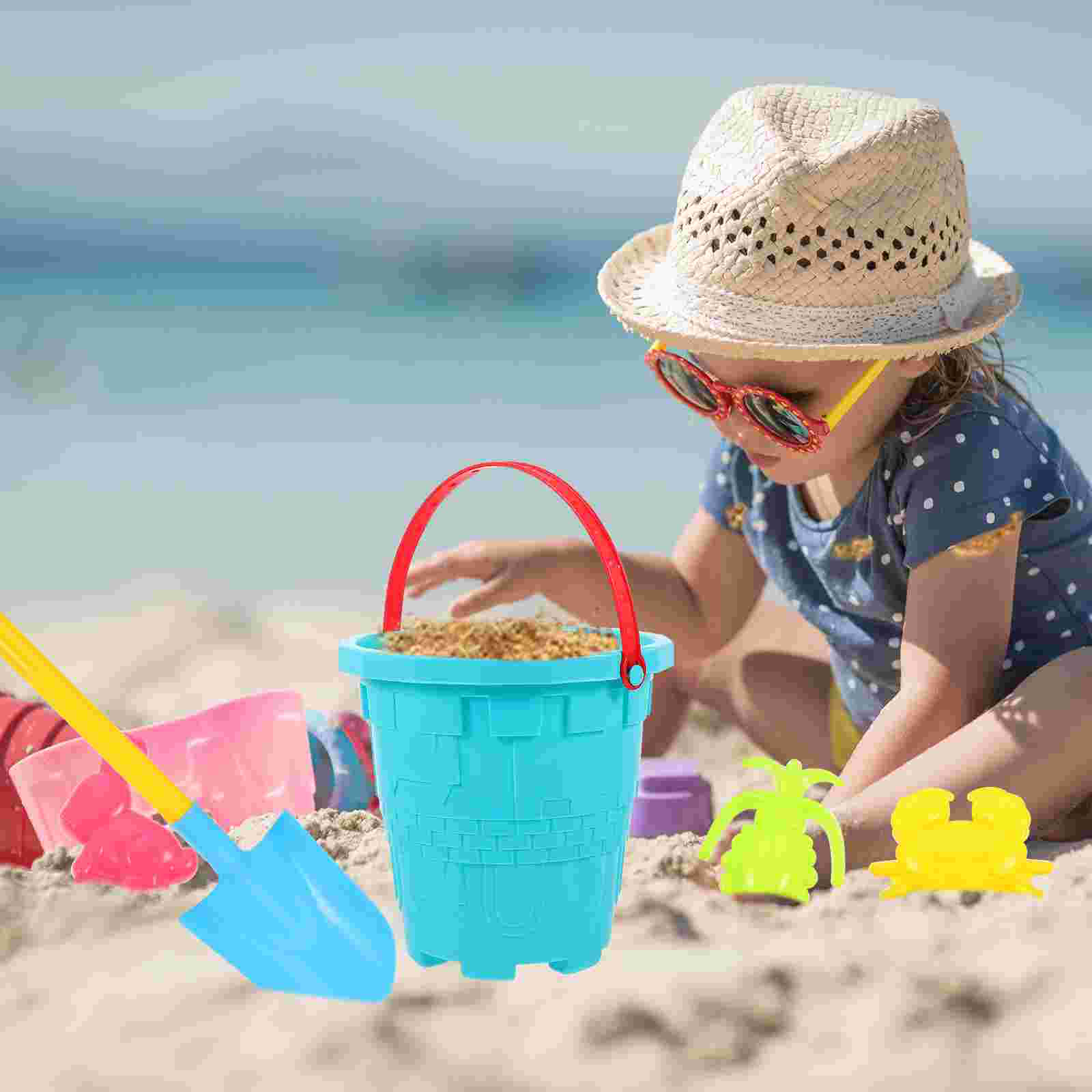 1 Set 6 pezzi giocattoli da spiaggia per bambini Set di giochi divertenti giochi da gioco (colore casuale)