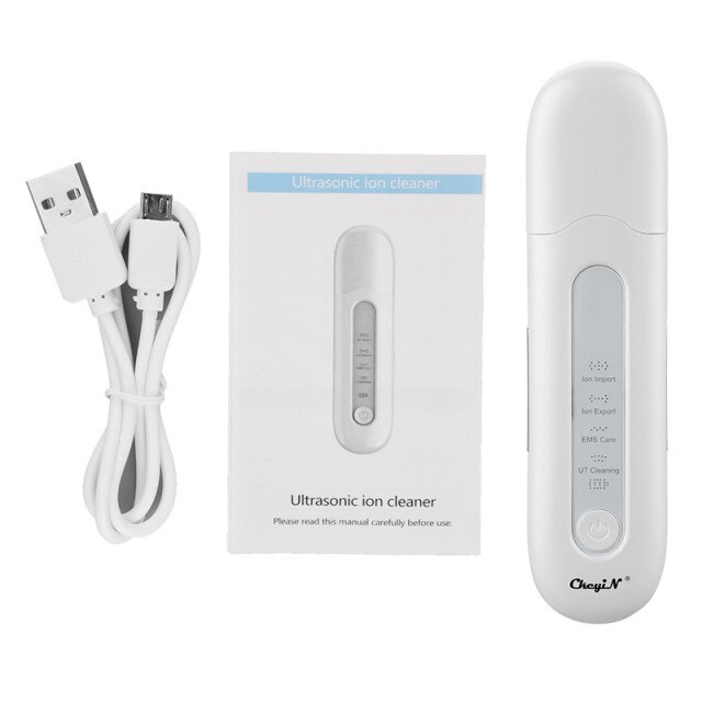 EMS ultrasons Vibration peau épurateur visage peau morte enlèvement pelle visage nettoyage en profondeur peau spatule rides points noirs dissolvant: Default Title