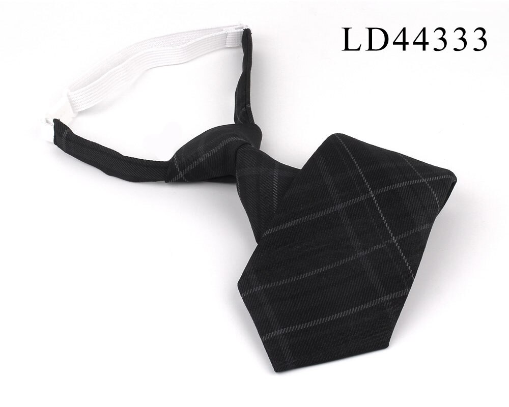 Nowa guma krawaty dorywczo krawat w kratkę dla chłopców dziewcząt krawaty prosty cienki krawat Gravatas leniwy osoba student krawat szyi nosić: LD44333