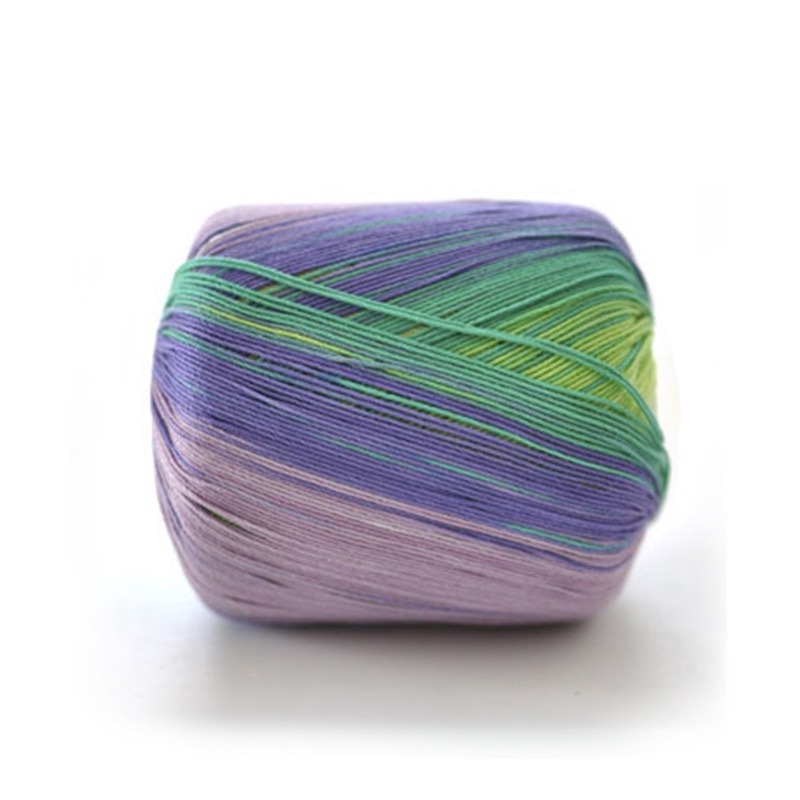 50g/ball Gradient Lace Thin Thread Cotton Yarn Worsted Section-dyed Rainbow Yarn For DIY Hand Knitting Crochet Sewing Yarn