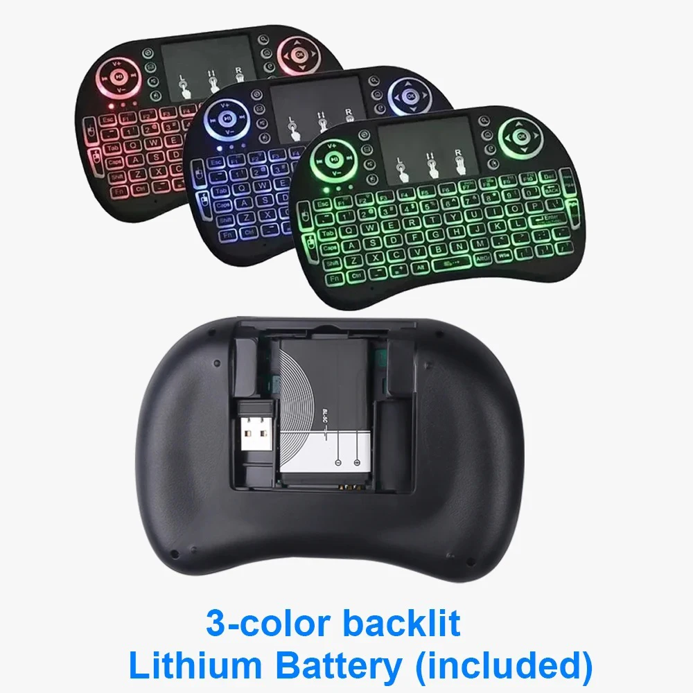 i8 2.4G Draadloos Toetsenbord Engels Mini Toetsenbord Air Mouse Handheld Toetsenbord met Touchpad voor Android LaptopTV BOX Projector: Pewter