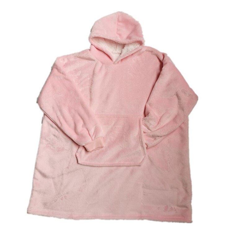 Winter Warm TV Pocket Hooded Blankets Adults Kids Bathrobe Sofa Cozy Blanket Sweatshirt Plush Coral Fleece Blankets Outwears: PK