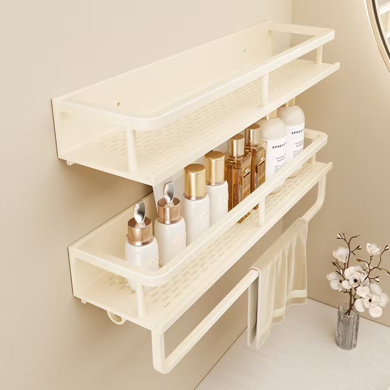 Badkamer Geen Boring Wandplank 30-50Cm Keuken Opslag Organizer Aluminium Shampoo Rack Douche Plank Badkamer Accessoires