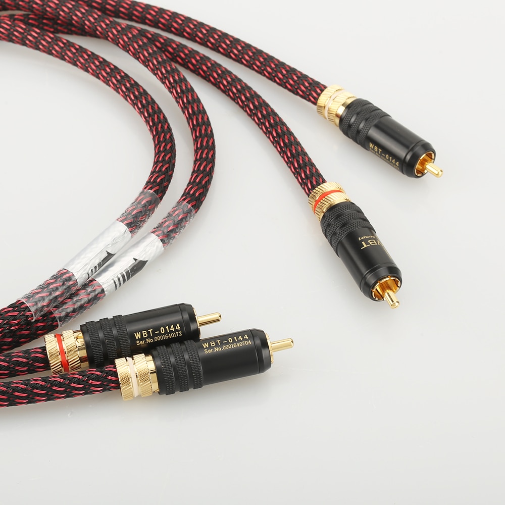 Parkoppla hifi audio 5n ofc rca audio interconnct kabel hi-end rca till rca förlängningskabel med guldpläterad rca kontaktkontakt