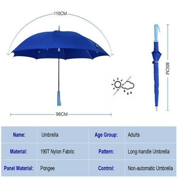 8 Rib Light up Blade Runner Style Color Changing LED Umbrella Parasol Umbrella with Flashlight Transparent Straight Handle